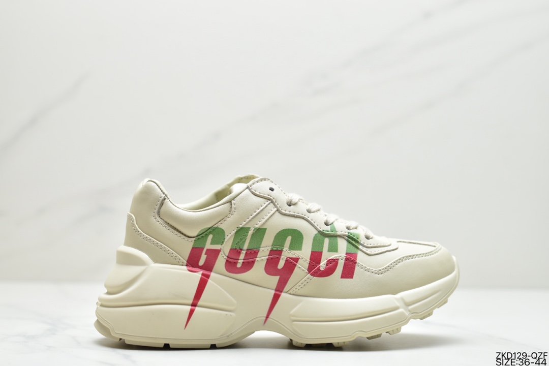 Kim Jong-in Kai, a member of the popular Korean boy group EXO, joined hands with high-end luxury brand Gucci Rhyton Vintage leather horn-shaped vintage old casual sports jogging shoes ”498916 A9L00