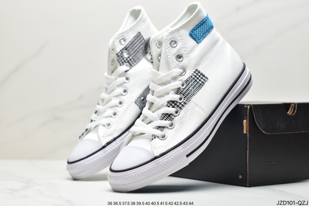 CONVERSE Converse Ouyang Nana the same breathable mesh black and white patch stitching canvas vulcanized shoes 168745C 168746C