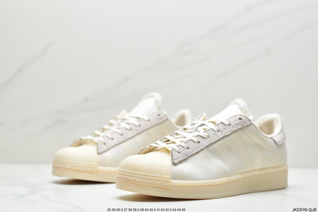 Eason x ADIDAS Superstar Eason Chan joint side transparent white shell-toe sneakers FX8116