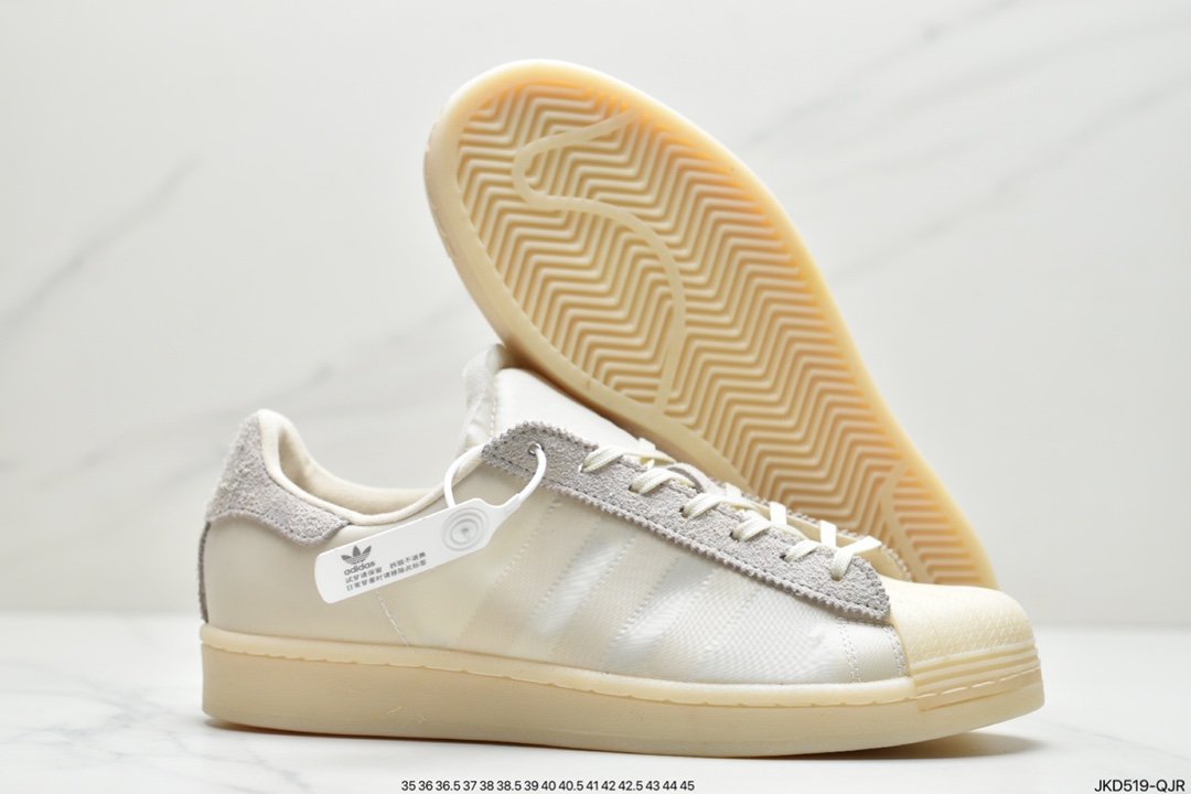 Eason x ADIDAS Superstar Eason Chan joint side transparent white shell-toe sneakers FX8116