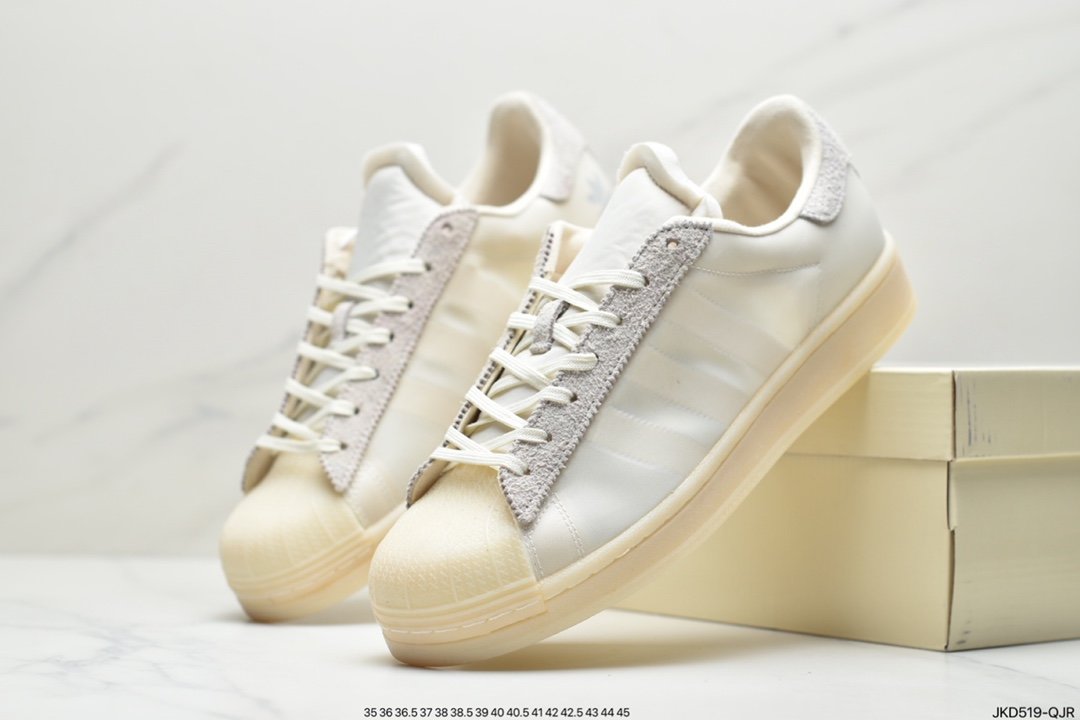 Eason x ADIDAS Superstar Eason Chan joint side transparent white shell-toe sneakers FX8116