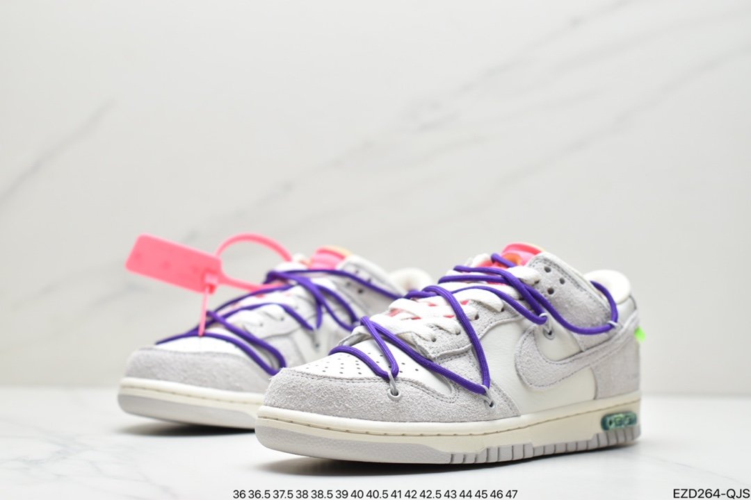 Off-White x Nike Dunk Low NO.3 White Shoelace Blue Buckle DM1602-124