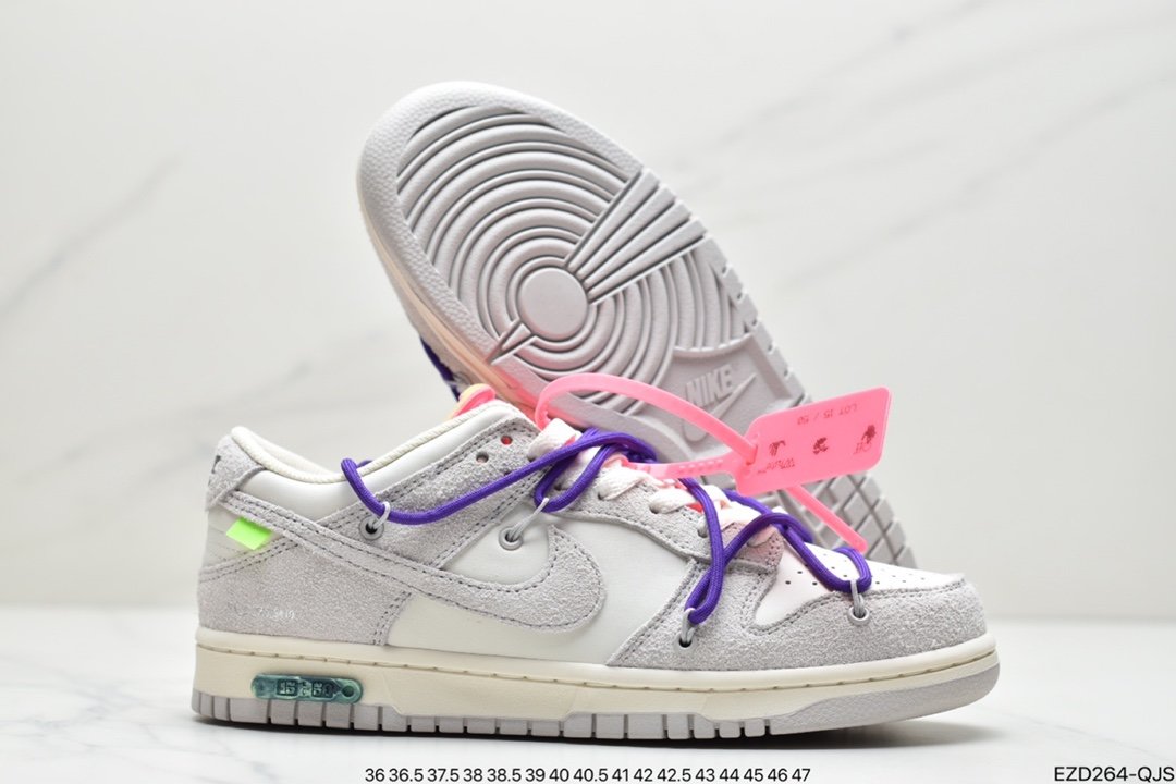 Off-White x Nike Dunk Low NO.3 White Shoelace Blue Buckle DM1602-124