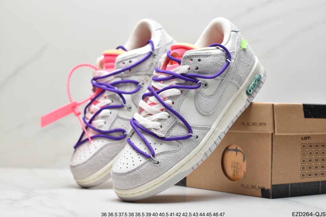 Off-White x Nike Dunk Low NO.3 White Shoelace Blue Buckle DM1602-124