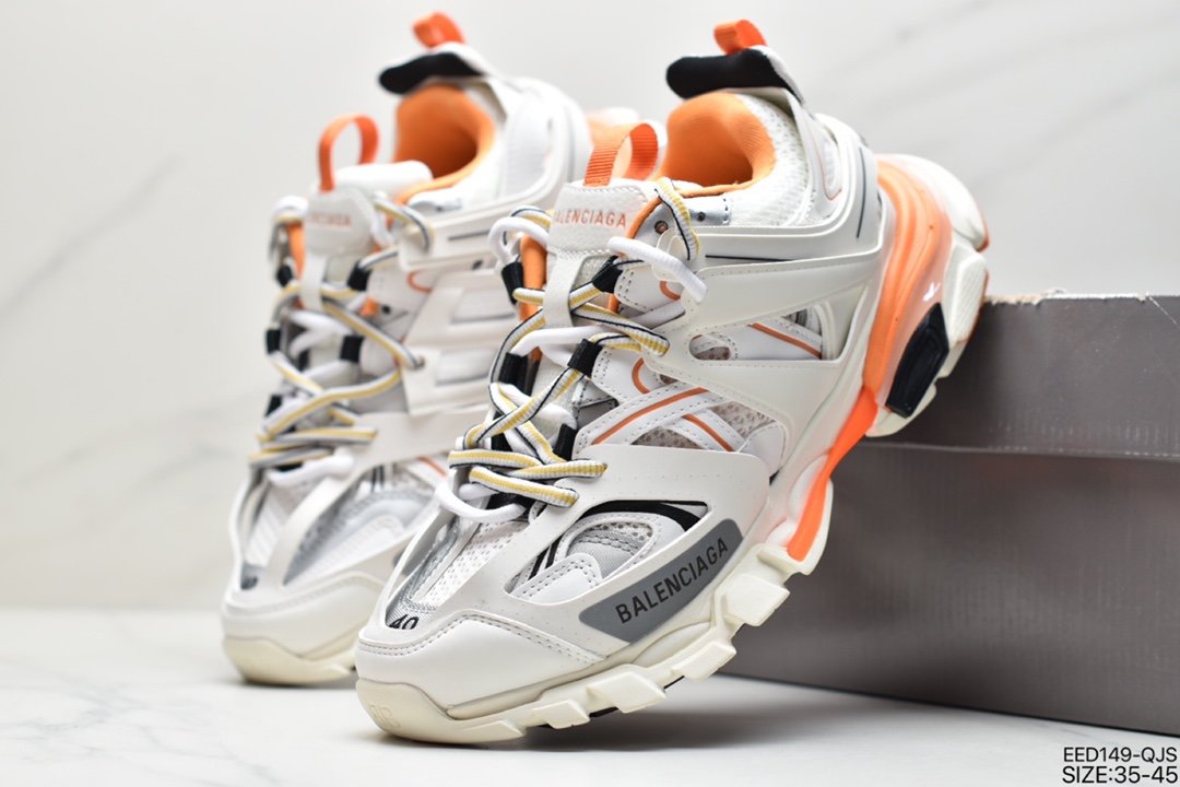 Balenciaga Sneaker Tess s.Gomma MAILLE WHITE/ORANGE 3.0代 542023 W1GB1 1000