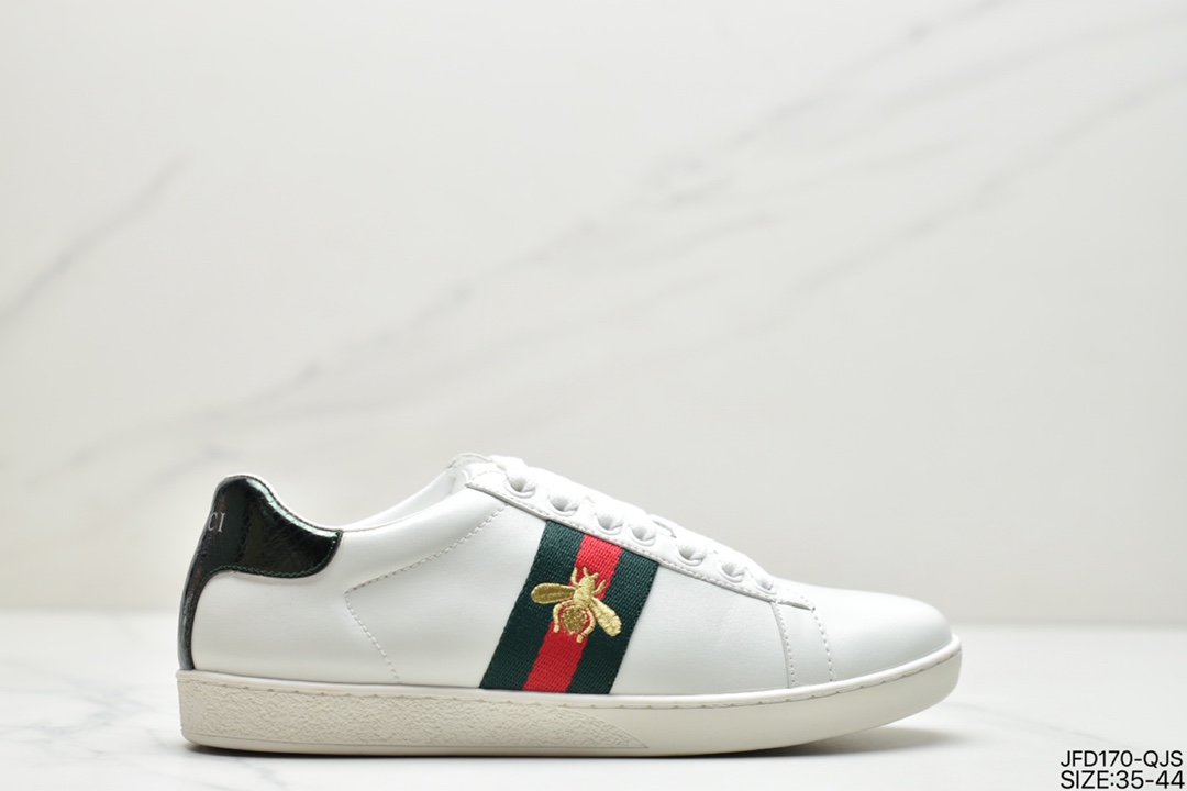 Classic high-luxury GUCCI Ace Embroidered Low-Top head layer leather color matching embroidery series Low-top trend all-match casual sneakers 429466