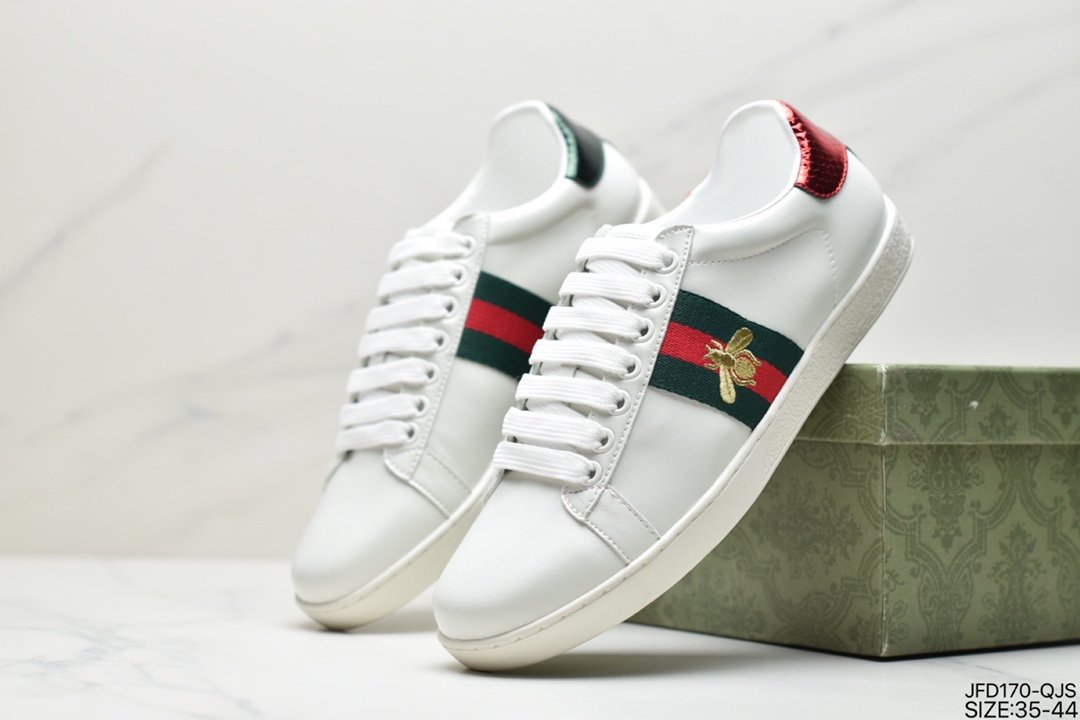 Classic high-luxury GUCCI Ace Embroidered Low-Top head layer leather color matching embroidery series Low-top trend all-match casual sneakers 429466