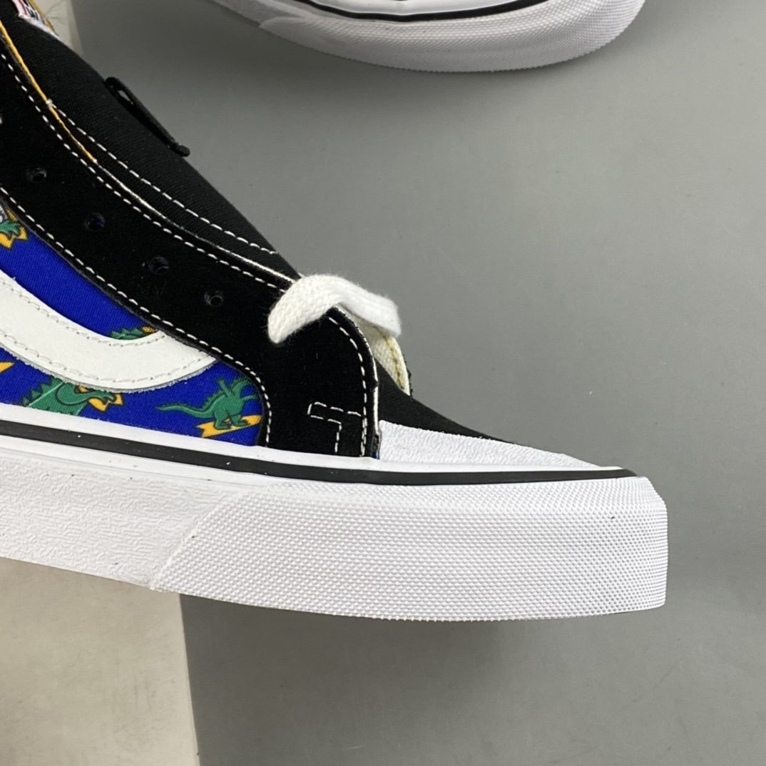 Vans Sk8-Hi Klein Blue Fun Little Dinosaur Half Moon Baotou High-Top Casual Shoes VN0A3MVIA5F