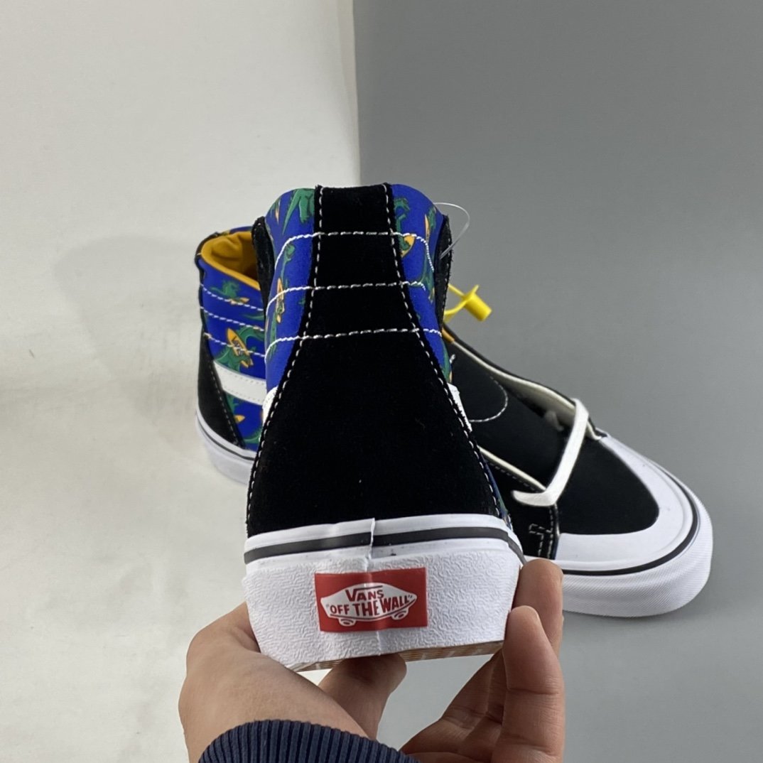 Vans Sk8-Hi Klein Blue Fun Little Dinosaur Half Moon Baotou High-Top Casual Shoes VN0A3MVIA5F