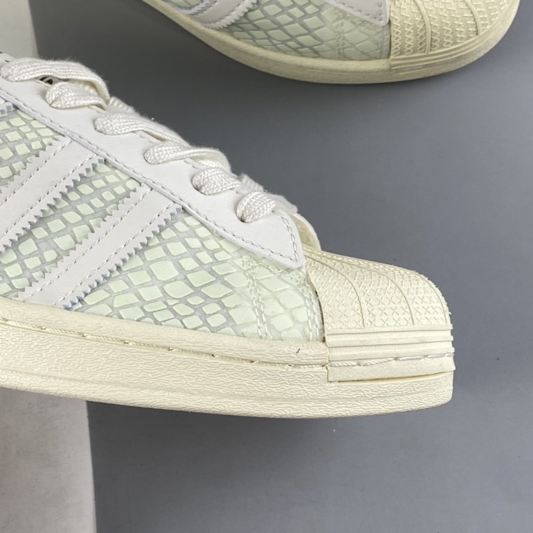 ADIDAS Originals Superstar clover shell head classic all-match casual sports shoes white snake FY5253