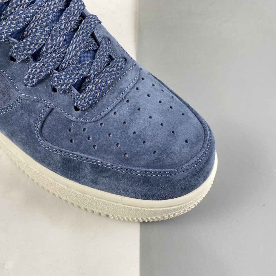 NIKE Air Force 1'07 Mid dark blue suede Air Force One 3M reflective mid-cut casual sneakers AA1118-007