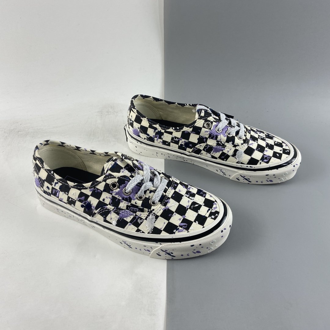 Vans Authentic 44 DX Anaheim series embroidered ink splash low-top sneakers VN0A5KX48FI