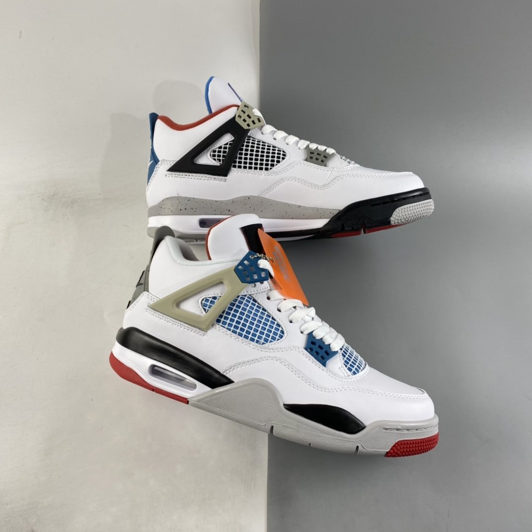 Air Jordan 4 Tattoo ”What The” AJ4 Joe 4 White and Blue Basketball Shoes CI1184-146