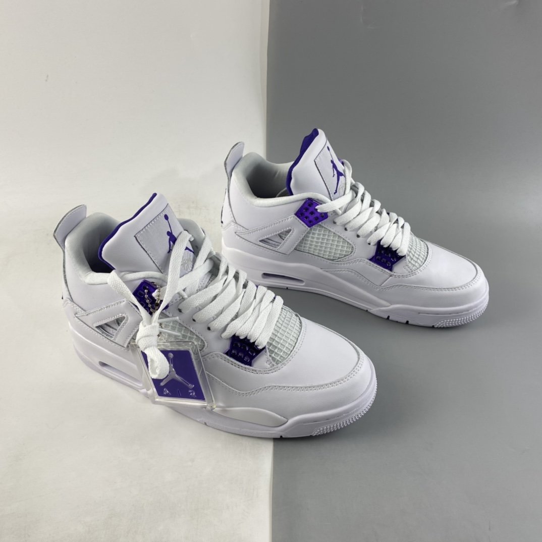 Air Jordan 4 ”Court Purple” AJ4 Joe 4 White Purple Head Layer True Standard CT8527-115