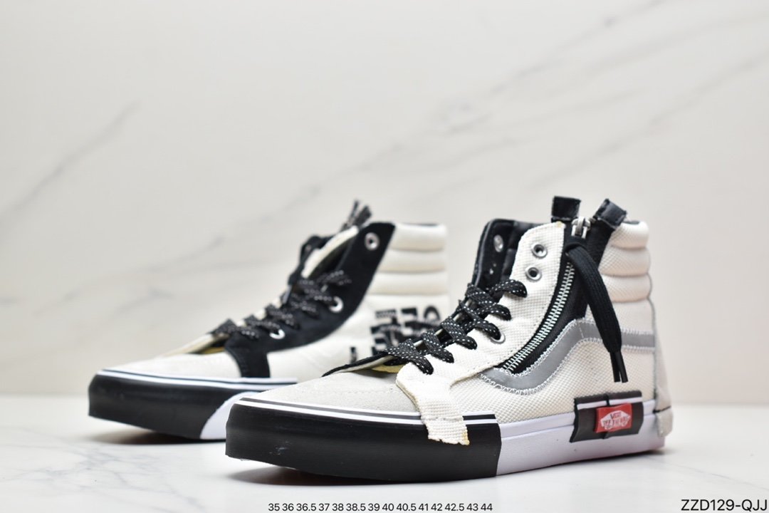 Wans/Vans Sk8-Hi Reissue Ca Zipper Deconstructionism High Top Canvas Casual Sports Shoes