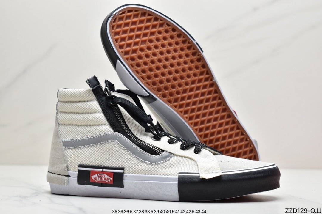 Wans/Vans Sk8-Hi Reissue Ca Zipper Deconstructionism High Top Canvas Casual Sports Shoes