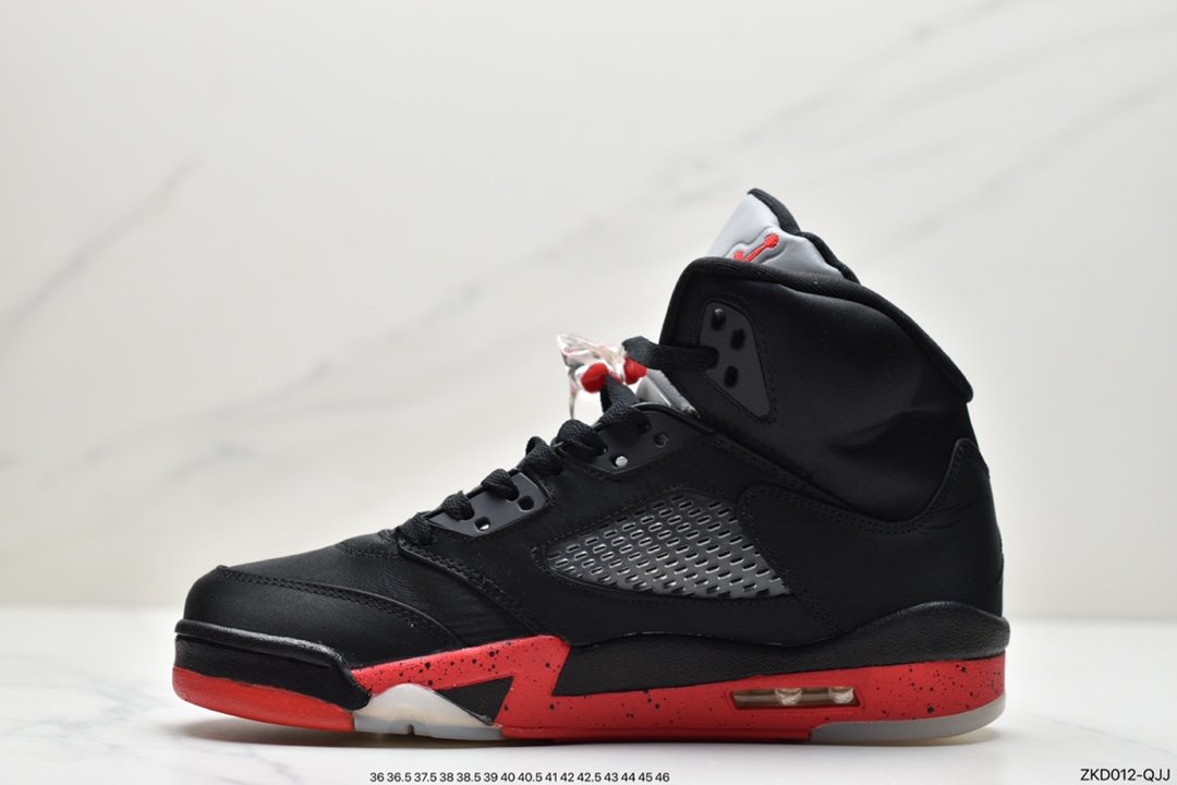 Air Jordan 5 Satin ”Bred” Black Rose Silk 136027-006