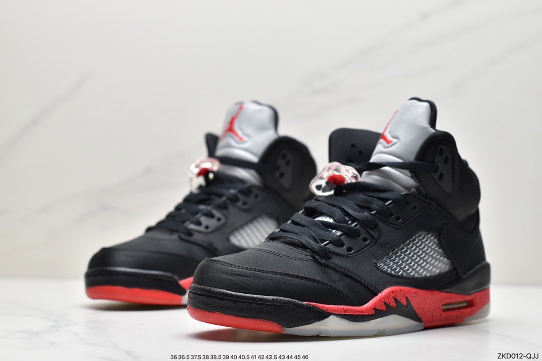 Air Jordan 5 Satin ”Bred” Black Rose Silk 136027-006