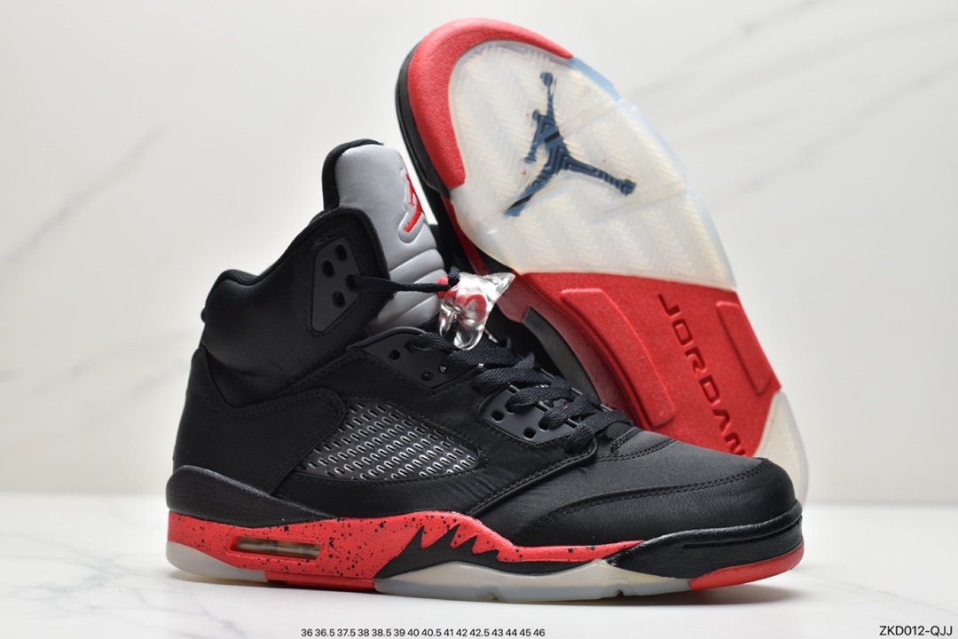 Air Jordan 5 Satin ”Bred” Black Rose Silk 136027-006