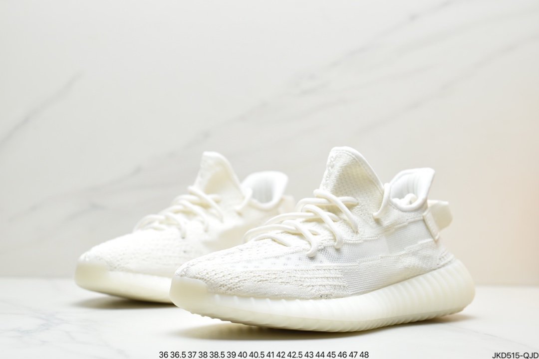 combined with Kanye West x Adidas Yeezy Boost 350 V2 ”Light” all-match lightweight popcorn midsole casual sports jogging shoes HQ6316