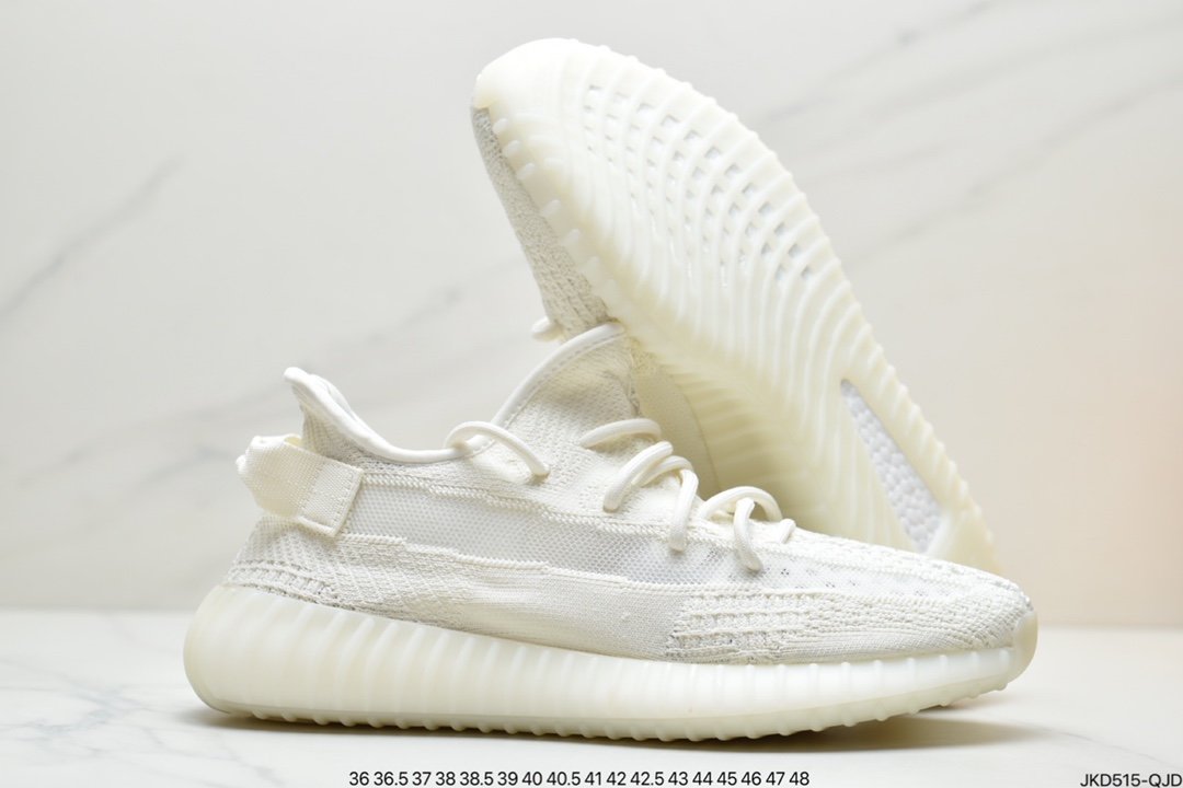 combined with Kanye West x Adidas Yeezy Boost 350 V2 ”Light” all-match lightweight popcorn midsole casual sports jogging shoes HQ6316