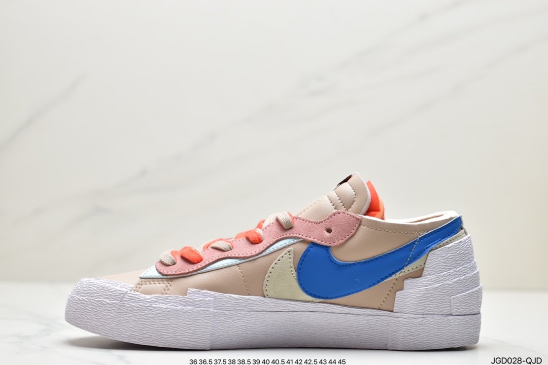 joint Japanese deconstruction aesthetic brand SACAI x Nike Blazer Low overlapping design avant-garde pioneer low-top all-match sneakers DM7901