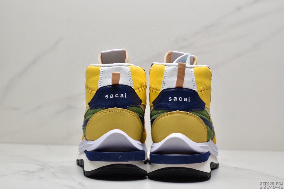 /NIKE Waffle 3 high-top running shoes yellow and blue overlapping double hook DD9186-200