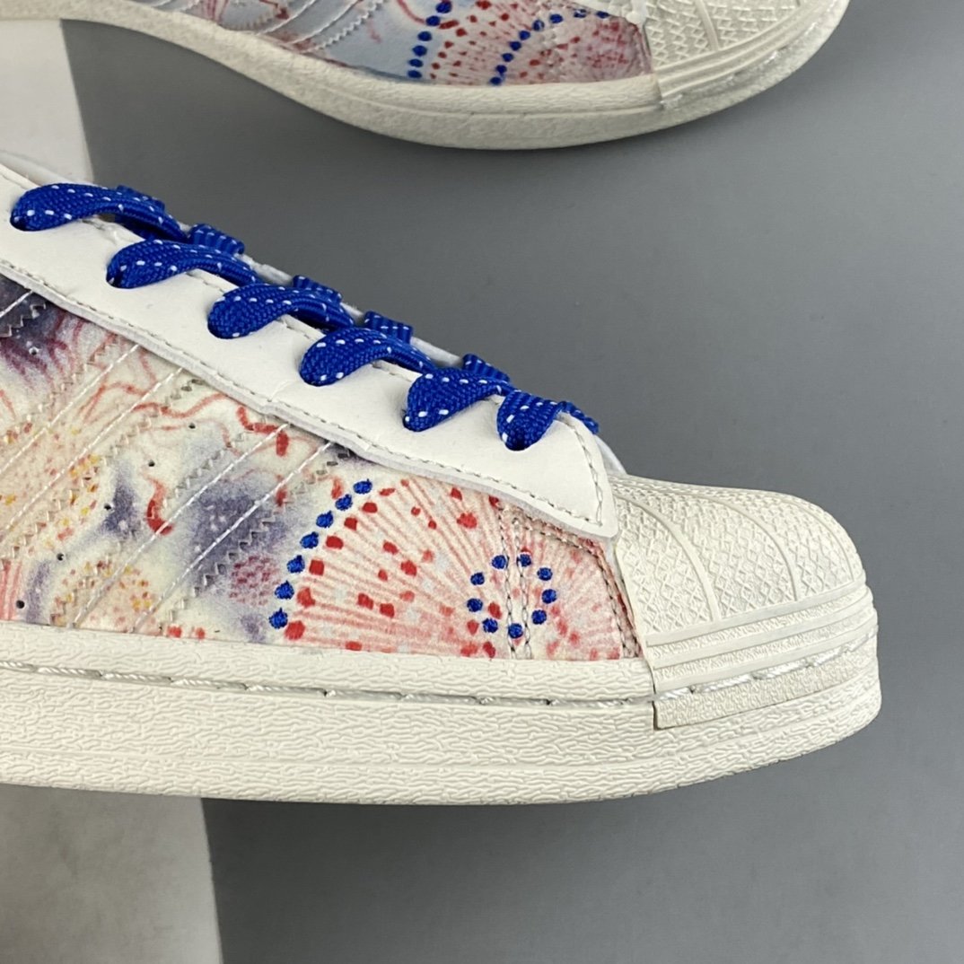 Adidas Superstar SST Stmos Co-branded Ukiyo-e Graffiti Shell Toe Full Head Layer Casual Shoes GX7791