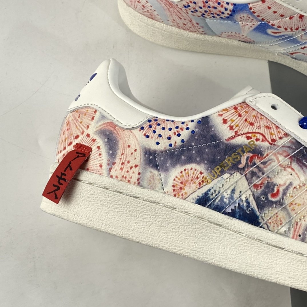 Adidas Superstar SST Stmos Co-branded Ukiyo-e Graffiti Shell Toe Full Head Layer Casual Shoes GX7791