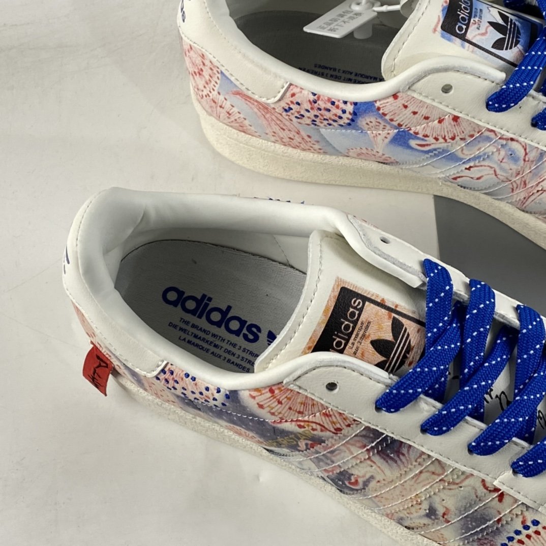 Adidas Superstar SST Stmos Co-branded Ukiyo-e Graffiti Shell Toe Full Head Layer Casual Shoes GX7791