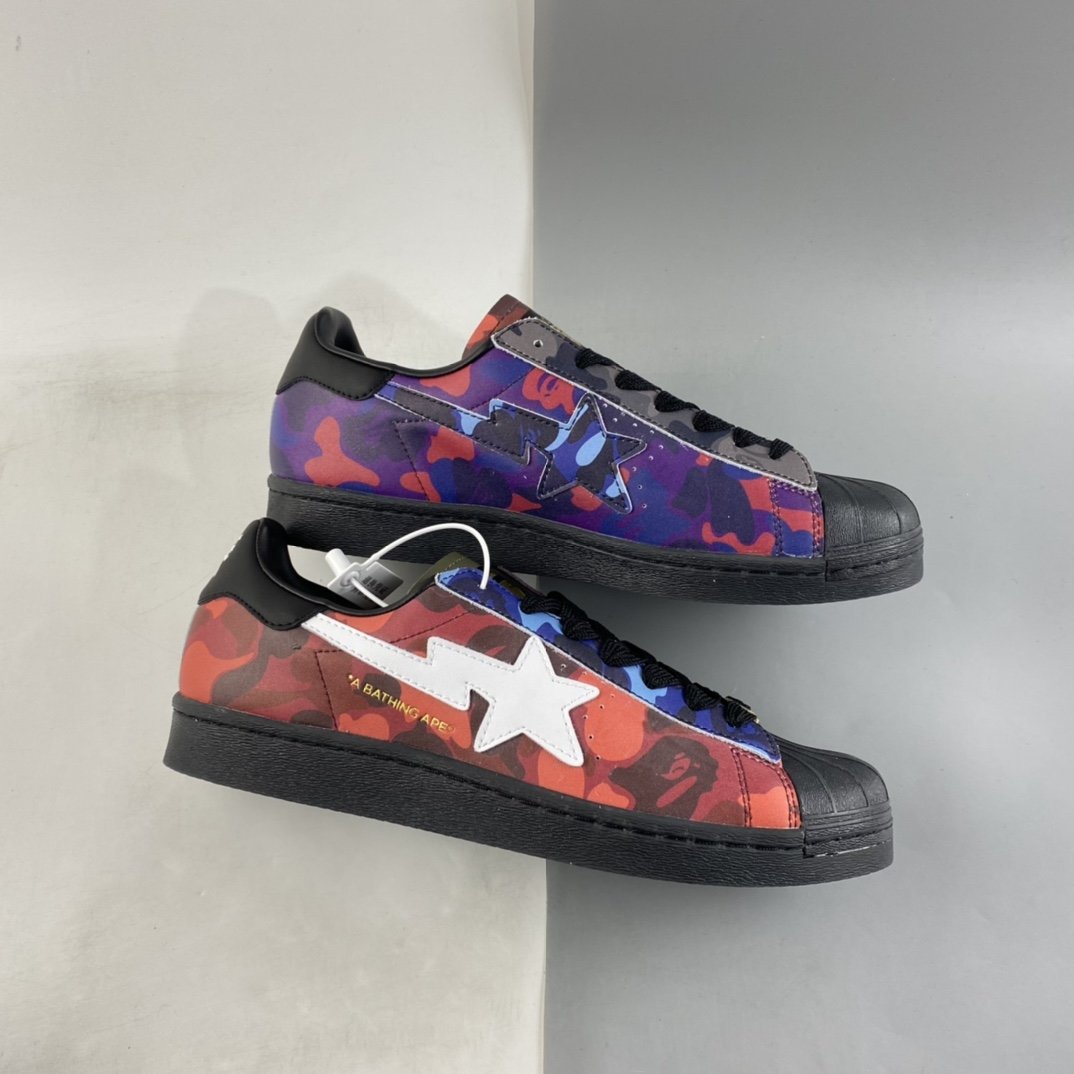 BAPE x Adidas Superstar 80s Ape-man joint shell head full-top casual sneakers GZ8982