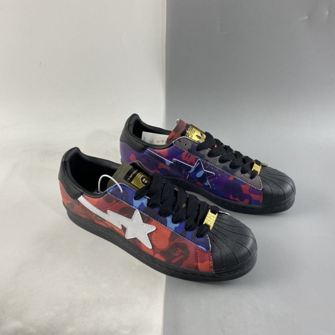 BAPE x Adidas Superstar 80s Ape-man joint shell head full-top casual sneakers GZ8982