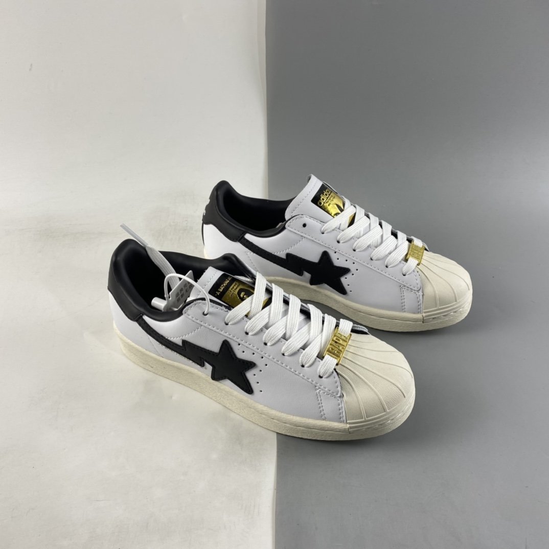 BAPE x Adidas Superstar 80s Ape-man joint shell head full-top casual sneakers GZ8980