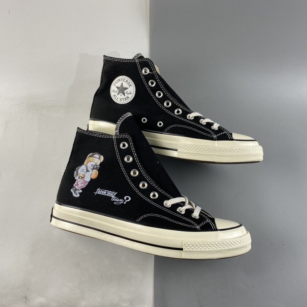 Converse Chuck 1970s Bear Cartoon Joint Classic Graffiti Limited Samsung Elevation Casual Shoes 162050C