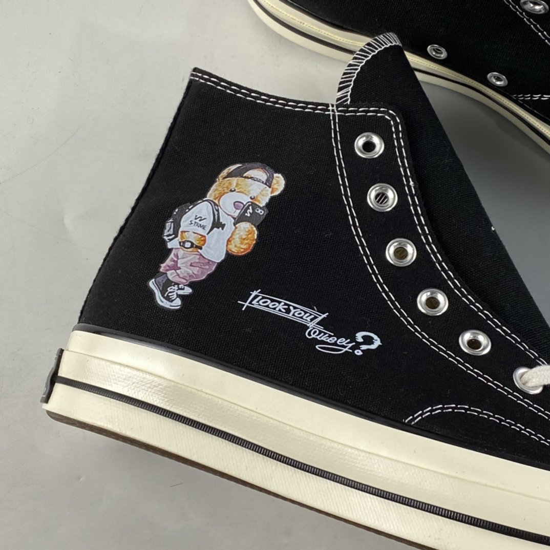 Converse Chuck 1970s Bear Cartoon Joint Classic Graffiti Limited Samsung Elevation Casual Shoes 162050C