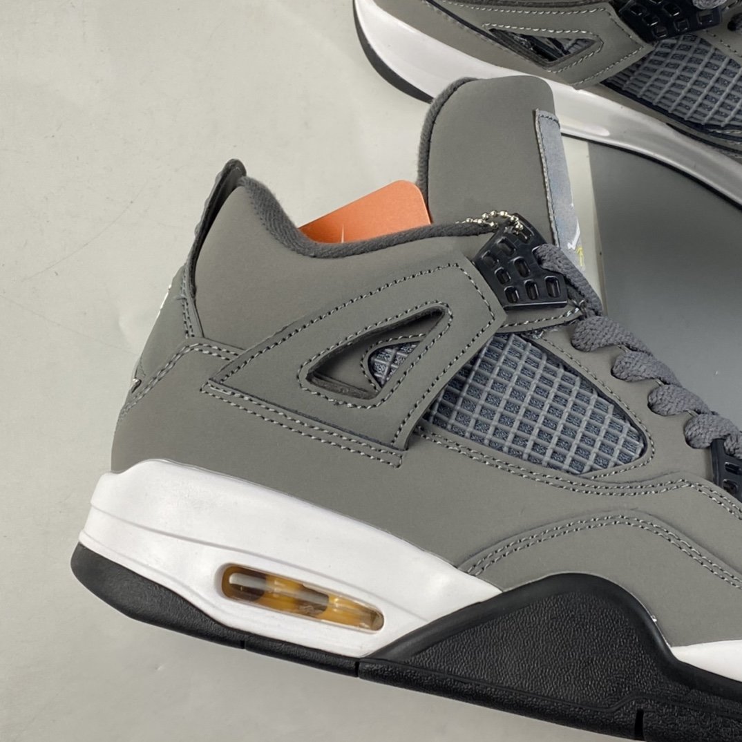 Air Jordan 4 Retro ”Cool Grey” AJ4 Joe 4 Cool Grey Real Header Layer Leather 308497-007