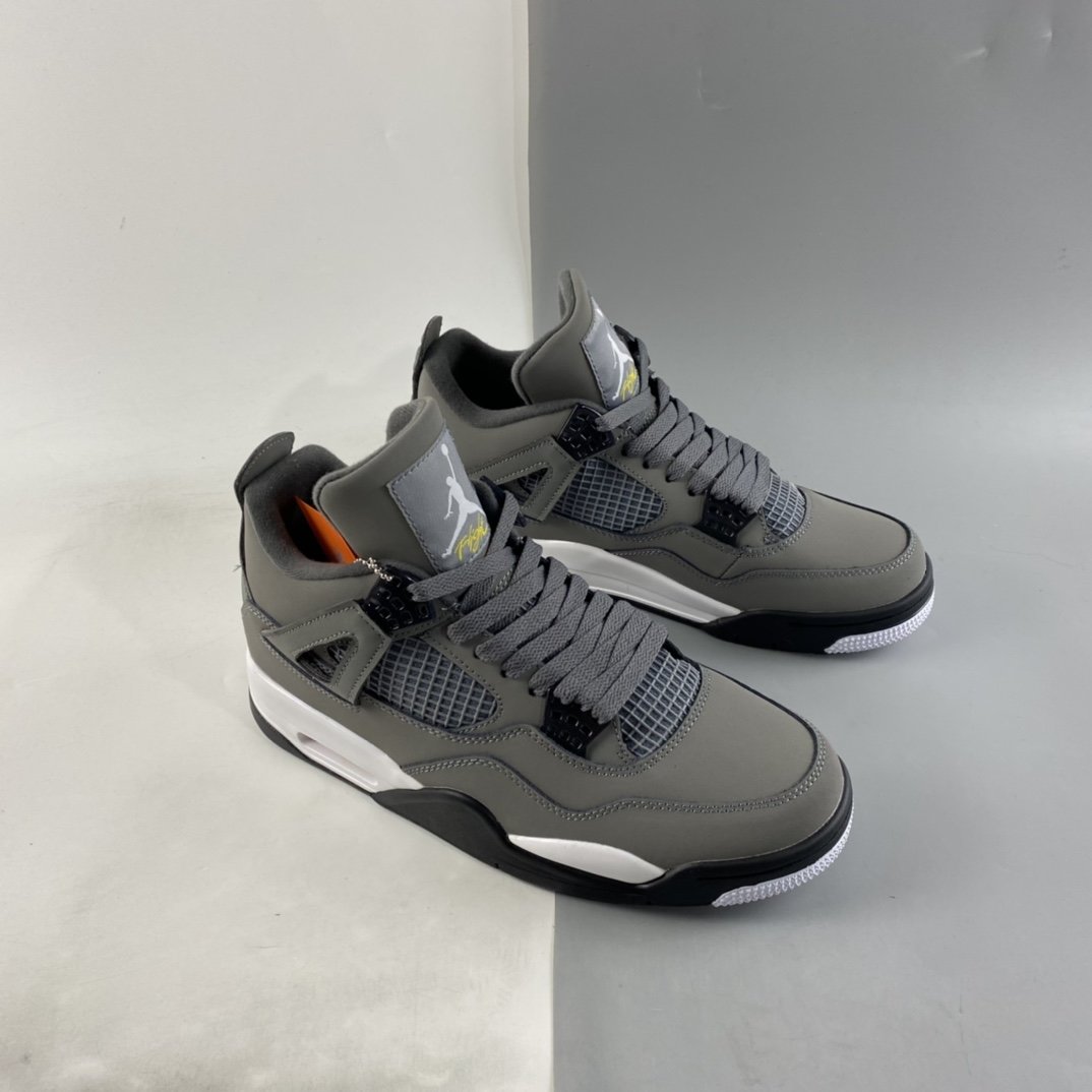 Air Jordan 4 Retro ”Cool Grey” AJ4 Joe 4 Cool Grey Real Header Layer Leather 308497-007