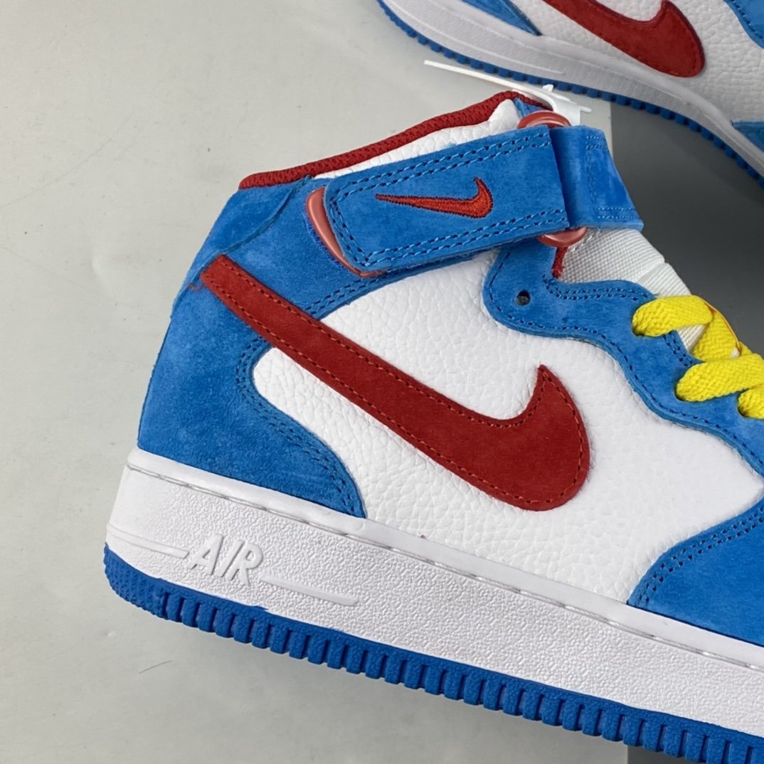 NIKE Air Force 1'07 Mid ”Doraemon” Air Force One Doraemon theme color matching mid-cut sneakers GB1236-160