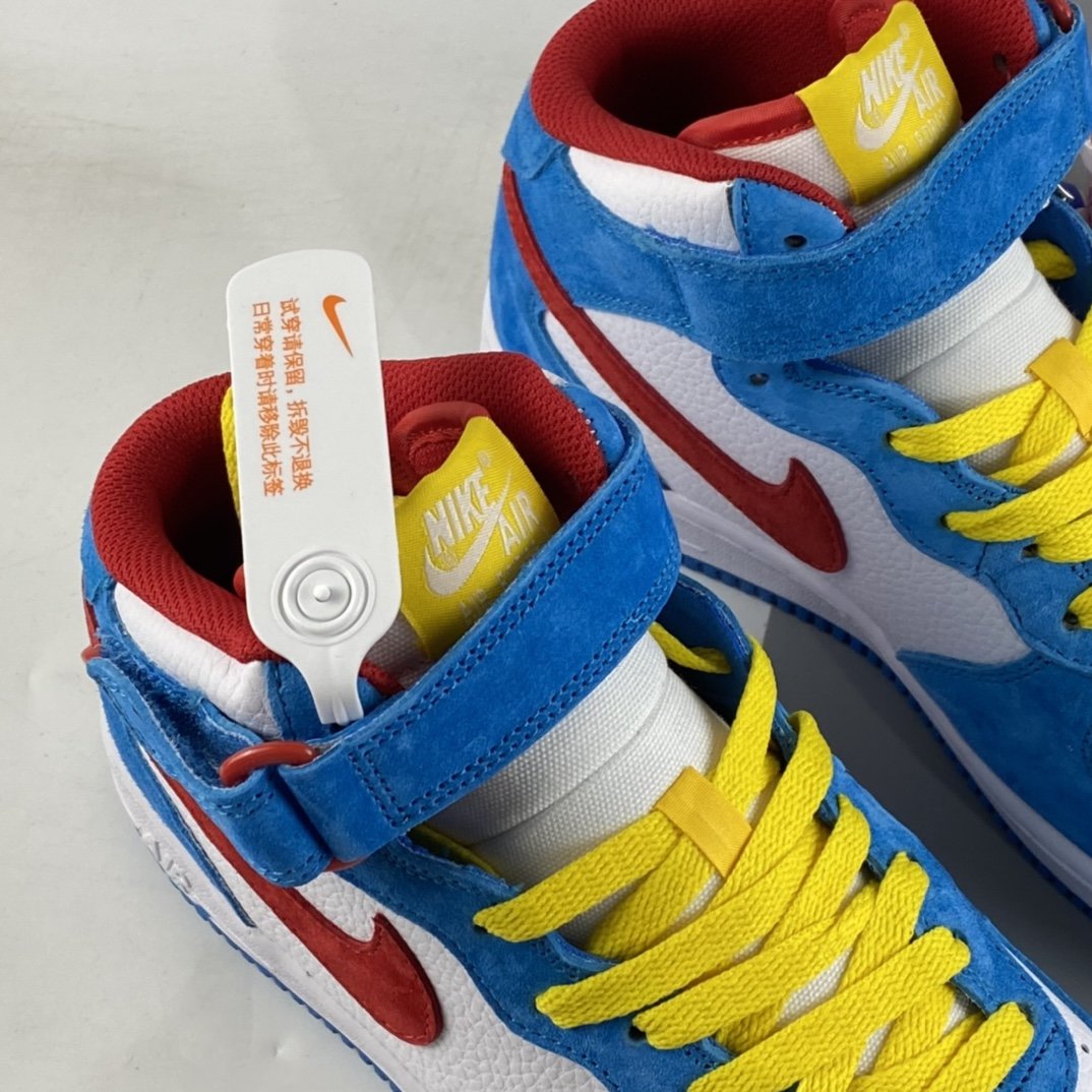 NIKE Air Force 1'07 Mid ”Doraemon” Air Force One Doraemon theme color matching mid-cut sneakers GB1236-160