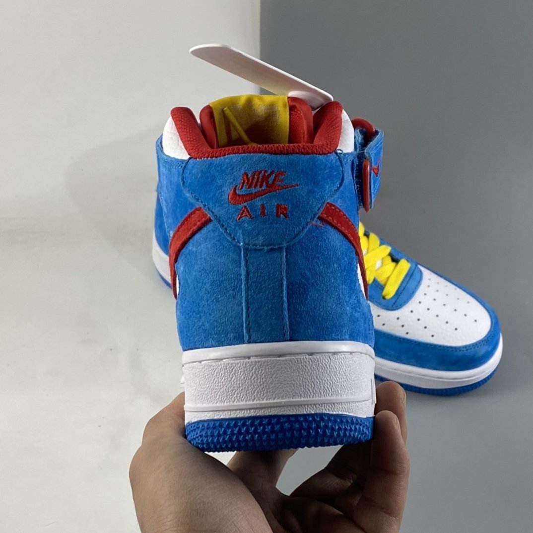 NIKE Air Force 1'07 Mid ”Doraemon” Air Force One Doraemon theme color matching mid-cut sneakers GB1236-160