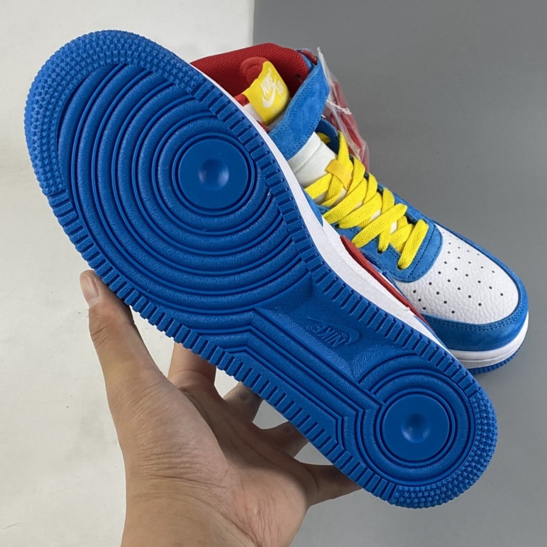 NIKE Air Force 1'07 Mid ”Doraemon” Air Force One Doraemon theme color matching mid-cut sneakers GB1236-160