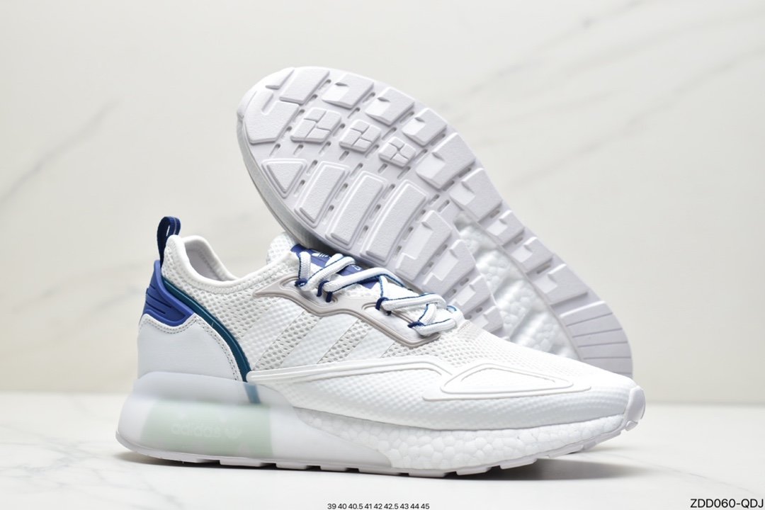 Adidas Originals ZX 2K Boost White Blue Grey Popcorn Retro Classic Sneakers GY3548