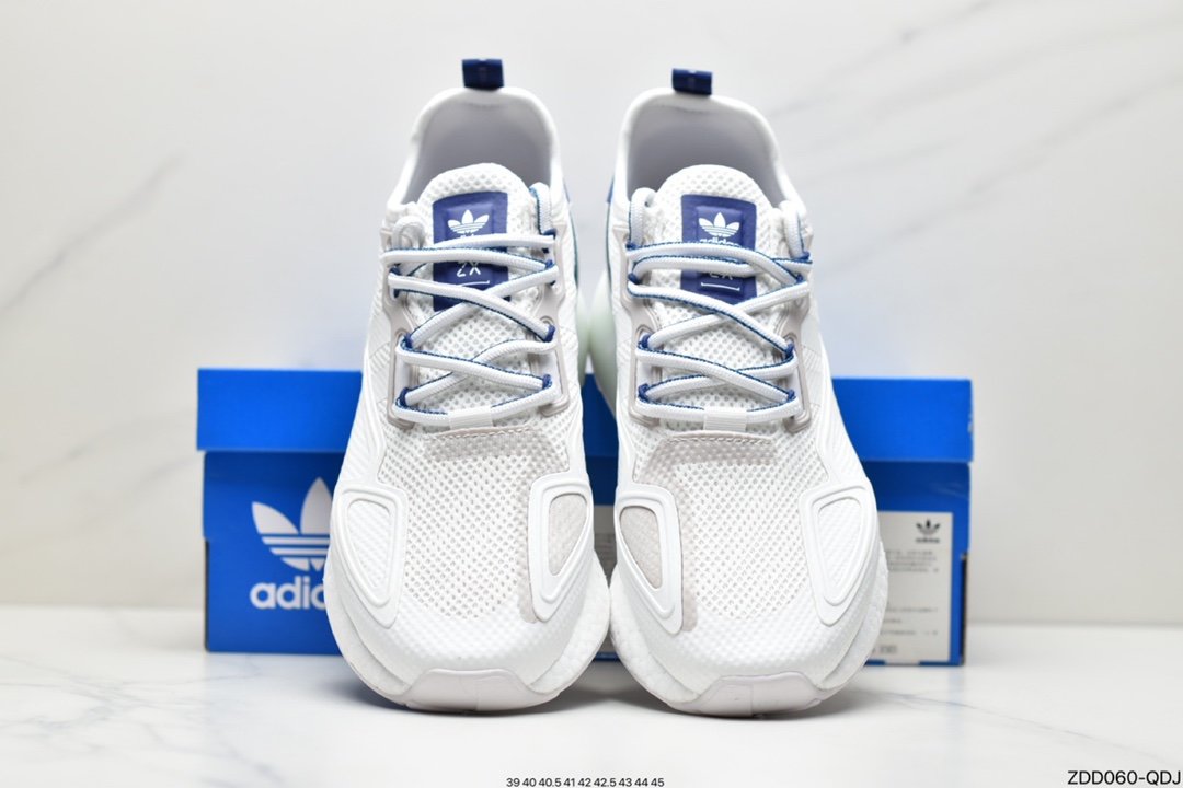 Adidas Originals ZX 2K Boost White Blue Grey Popcorn Retro Classic Sneakers GY3548