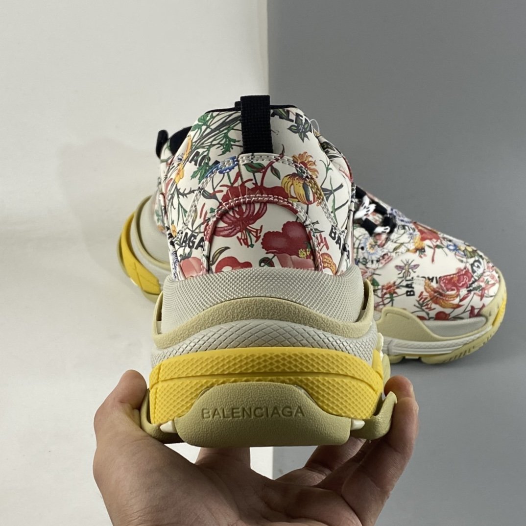 Gucci x Balenciaga Triple S Clear Sole Sneaker ”The Hacker Project” Fashion Retro Thick Sole Heightening Versatile Casual Sports Grandpa Sneakers UL1108461