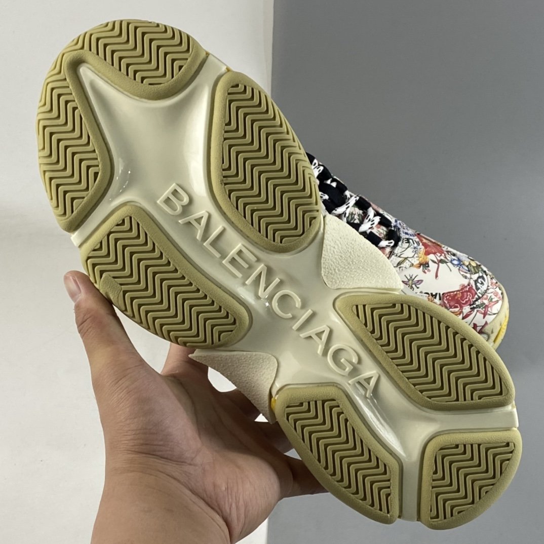 Gucci x Balenciaga Triple S Clear Sole Sneaker ”The Hacker Project” Fashion Retro Thick Sole Heightening Versatile Casual Sports Grandpa Sneakers UL1108461