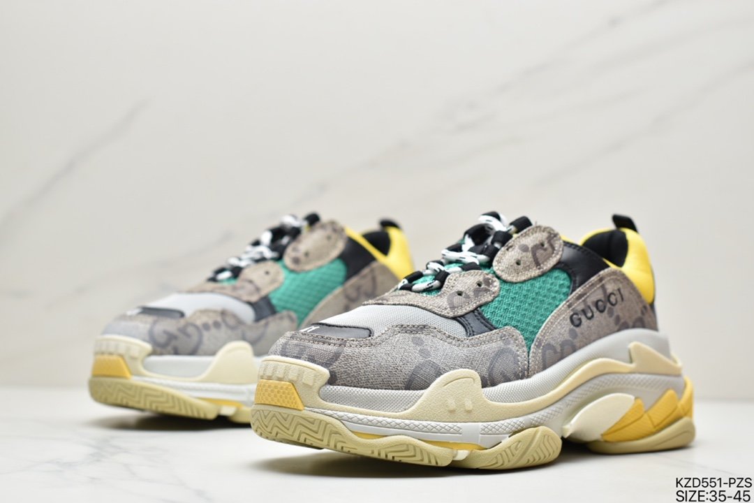 Gucci x Balenciaga Triple S Clear Sole Sneaker”The Hacker Project”时装681067 UMO20 9795