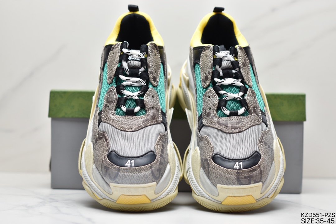 Gucci x Balenciaga Triple S Clear Sole Sneaker”The Hacker Project”时装681067 UMO20 9795