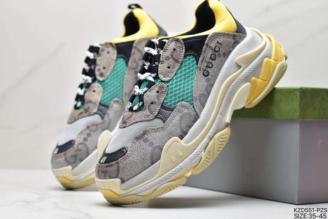 Gucci x Balenciaga Triple S Clear Sole Sneaker”The Hacker Project”时装681067 UMO20 9795