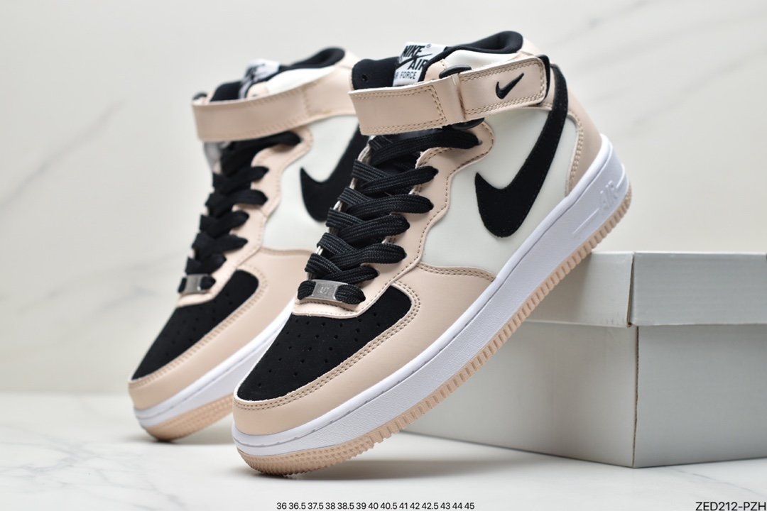 Nike Air Force 1 Mid '07 ”Beige Black” Mid Air Force One Casual Sneakers HD2523-156