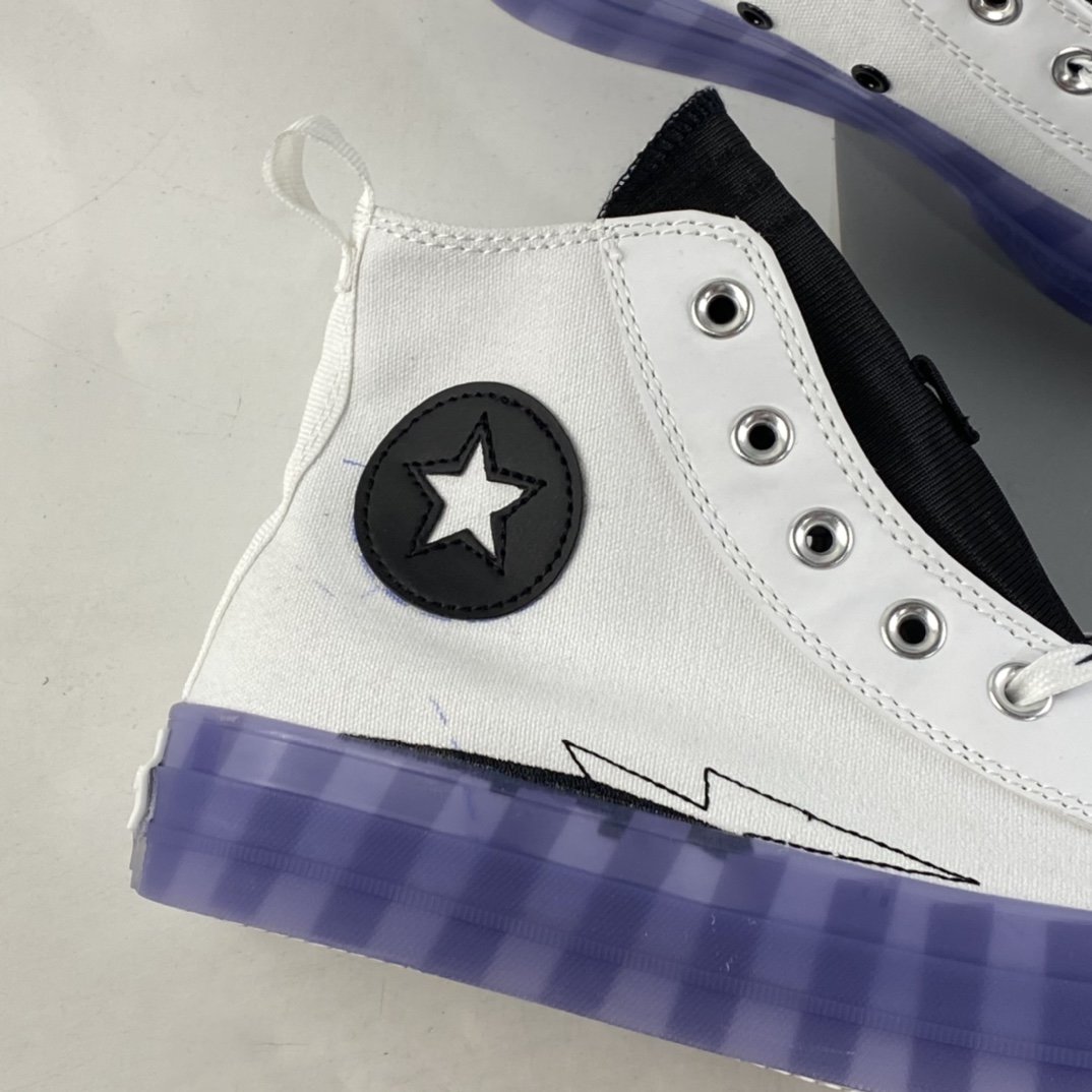 Converse All Star Star Arrow Lightning Jelly Transparent Bottom Blue Evergreen High Canvas Shoes 169468C